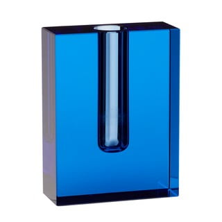 Zila stikla vāze Hübsch Sena, augstums 12 cm