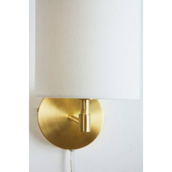 Krēmkrāsas/misiņa krāsas tekstila sienas lampa ar vadu Seth – Jotex-image-3