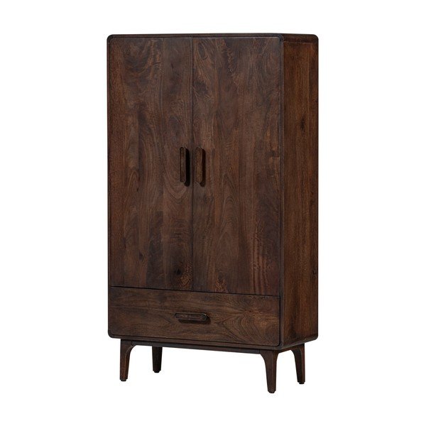 Tumša dabīga toņa mango masīvkoka skapītis 85x150x35 cm Liya – WOOOD
