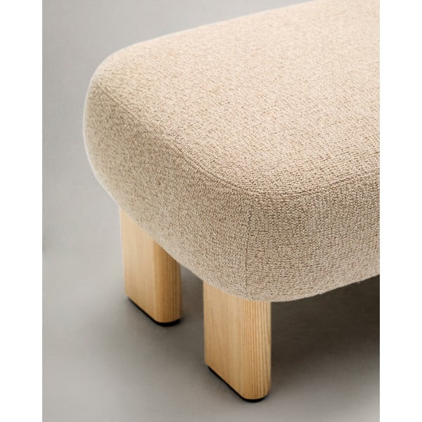 Bēšs kāju soliņš no šenila auduma Nema – Kave Home-image-4