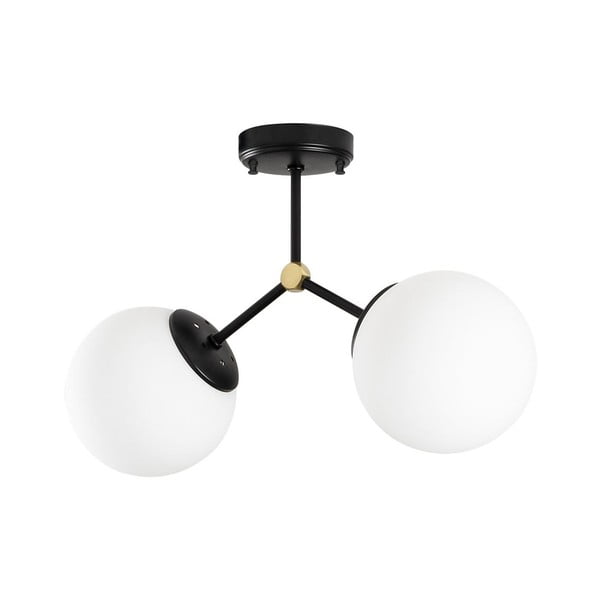 Melnbalta griestu lampa ar stikla abažūru 15x44 cm Damar – Opviq lights