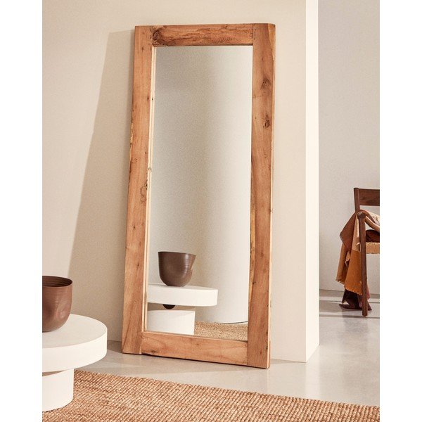Sienas spogulis ar masīvkoka rāmi 80x180 cm Maden – Kave Home-image-1