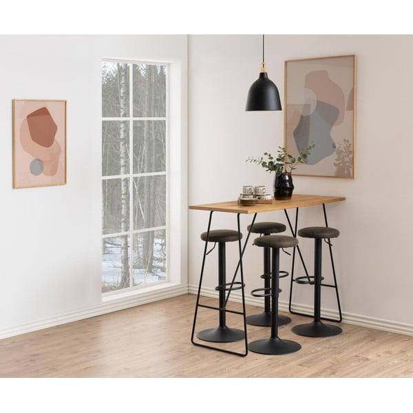 Pelēka polsterēta bāra taburete ar regulējamu augstumu (sēdekļa augstums 62 cm) Finch – Actona-image-2