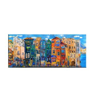 Glezna Tablo Center Colorful Houses, 140 x 60 cm
