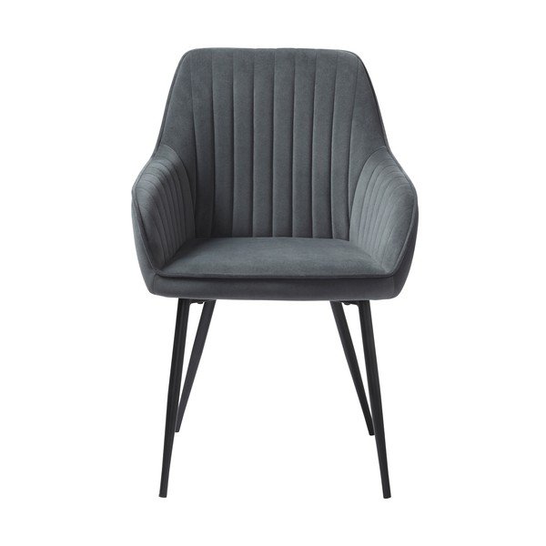 Pelēks samta pusdienu krēsls Melfort – Unique Furniture-image-1