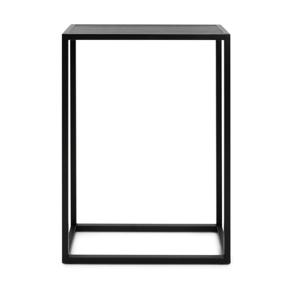 Melns konsoles galds ar ozola masīvkoka galda virsmu 30x66 cm Daniël – Spinder Design