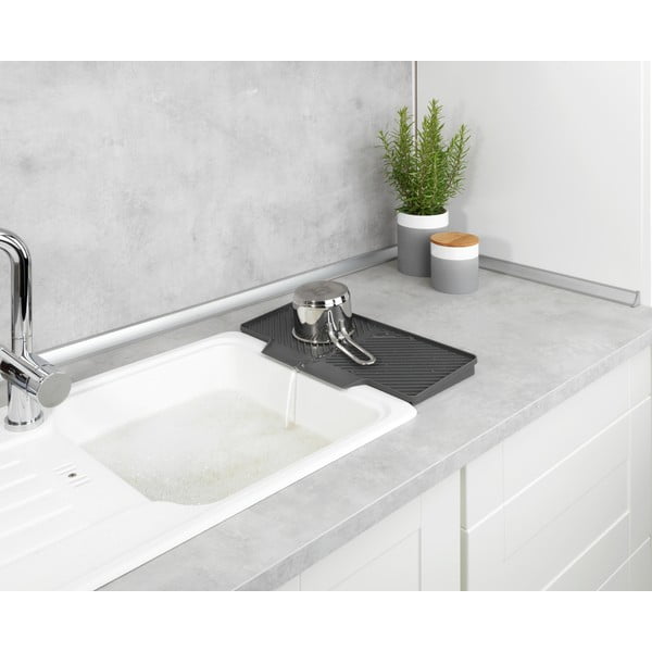 Tumši pelēks trauku žāvētājs Wenko Neli, 20 x 40 cm-image-1