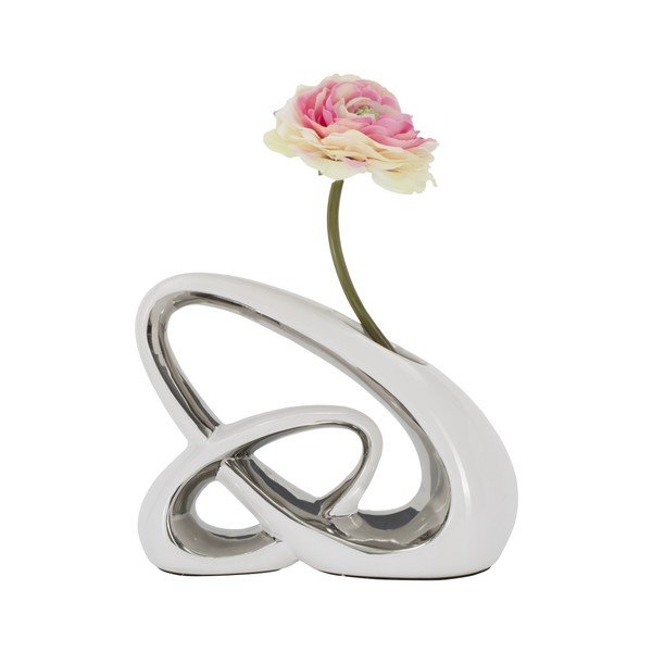 Balta un sudraba keramikas vāze Mauro Ferretti Bling-image-2