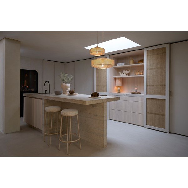 Krēmkrāsas polsterēta bāra taburete (sēdekļa augstums 73 cm) Alice – Light & Living-image-3