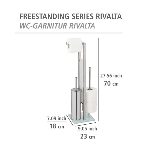 Tualetes papīra turētājs ar tualetes birsti Wenko Rivalta-image-4