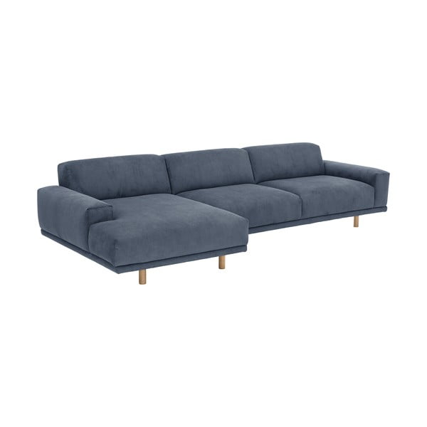 Zils velveta stūra dīvāns Max Winzer Penelope, kreisais stūris-image-3