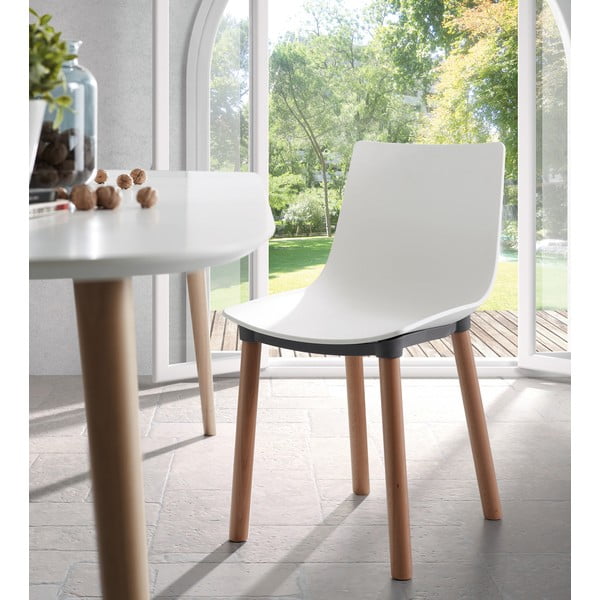 Balts izvelkams ēdamgalds ar baltu galda virsmu 100x160 cm Oqui – Kave Home-image-3