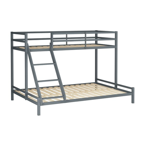 Tumši pelēka divstāvu gulta no priedes koka Støraa Alpi2