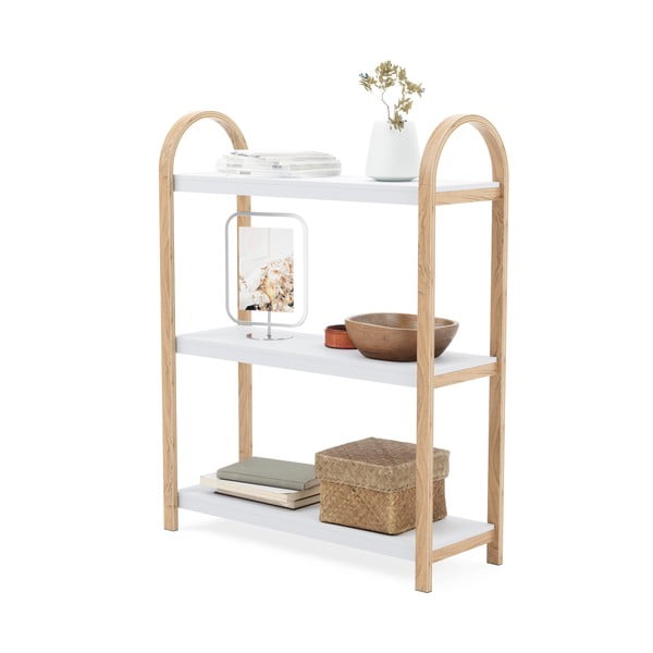 Balts/dabīga toņa plaukts ar eksotiska koka imitāciju 72x90 cm Bellwood – Umbra-image-4