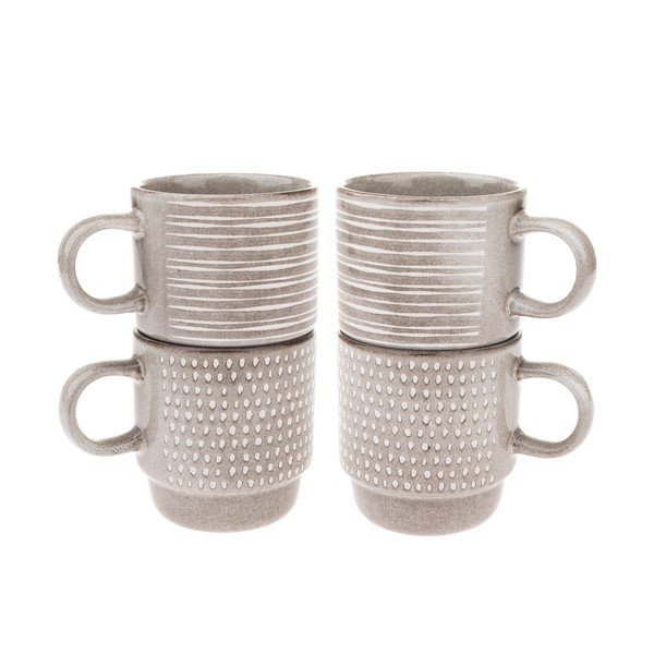 Gaiši brūnas keramikas tasītes (4 gab.) 290 ml – Dakls