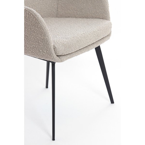 Bēšs polsterēts ēdamistabas krēsls ar roku balstiem Leone – Light & Living-image-4