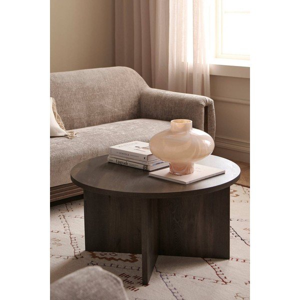 Brūns apaļš žurnālgaldiņš no MDF ø 85 cm Poppy – Ellos Home-image-2