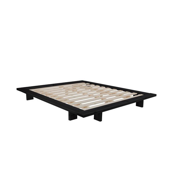 Divguļamā gulta no priedes koka ar matraci Karup Design Japan Double Latex Black Black, 160 x 200 cm-image-3