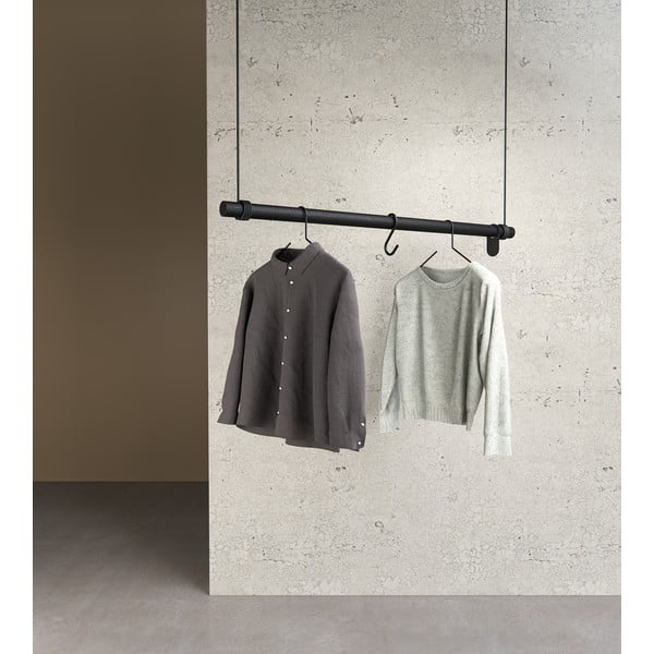 Melns ozola masīvkoka sienas pakaramais 110 cm Swing L – LIND DNA-image-2