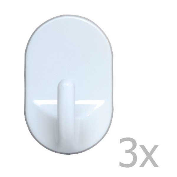 3 sienas āķu komplekts Wenko Medium Oval Hooks White-image-1