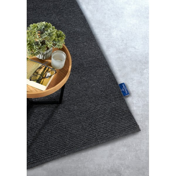 Tumši pelēks ar rokām darināts vilnas celiņa paklājs 80x200 cm Francois – Villeroy&Boch-image-2