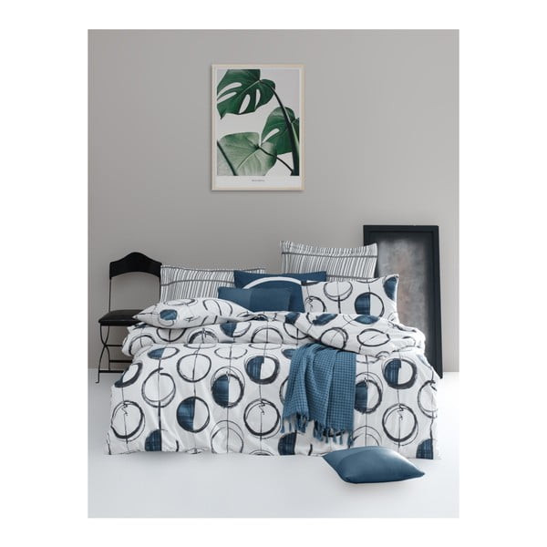 Ranforce kokvilnas vienvietīga gultas pārklājs Mijolnir Piksel Blue, 140 x 200 cm