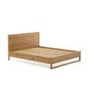Dabīga toņa ozola masīvkoka divvietīga gulta ar redelēm 160x200 cm Alguema – Kave Home