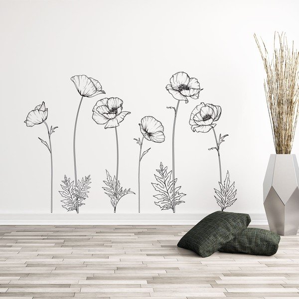 Sienas uzlīmju komplekts Ambiance Poppies-image-2