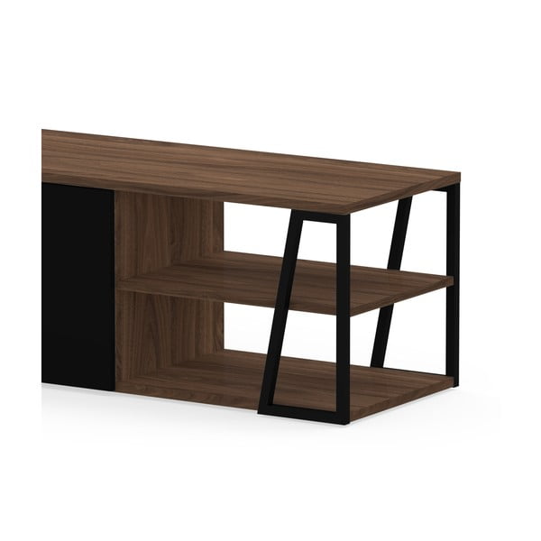 Melns riekstkoka imitācijas TV galdiņš 190x45 cm Albi – TemaHome-image-4