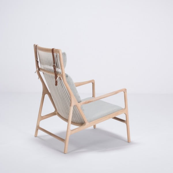 Ozolkoka krēsls ar zili pelēku auduma sēdekli Gazzda Dedo-image-2