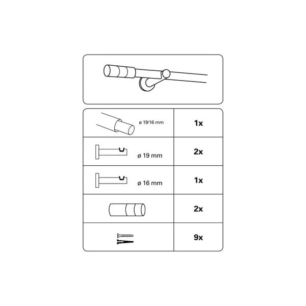 Metāla izvelkamā aizkaru stanga 120–210 cm Kreta – Gardinia-image-4