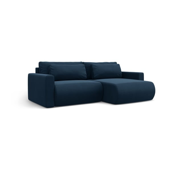 Tumši zils samta salokāms stūra dīvāns ar uzglabāšanas vietu Belfast – Cosmopolitan Design-image-2