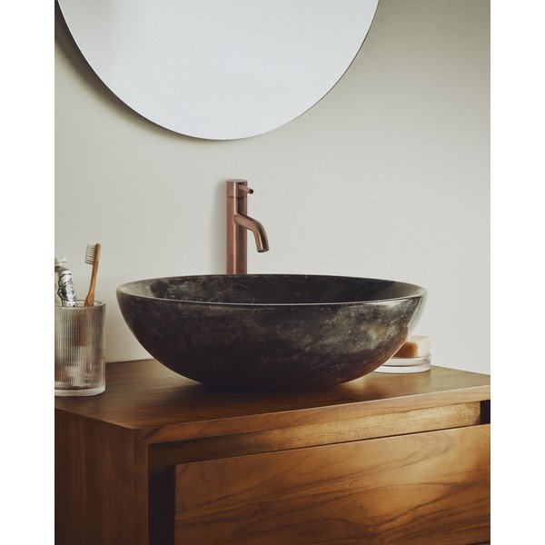 Pelēka akmens apaļa izlietne ø 40 cm Darnen – Kave Home-image-1