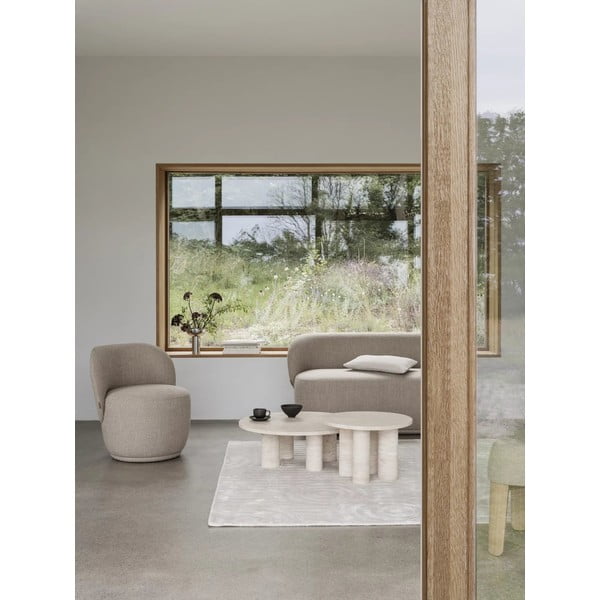 Bēšs akmens apaļš žurnālgaldiņš ø 75 cm Volos – Blomus-image-1