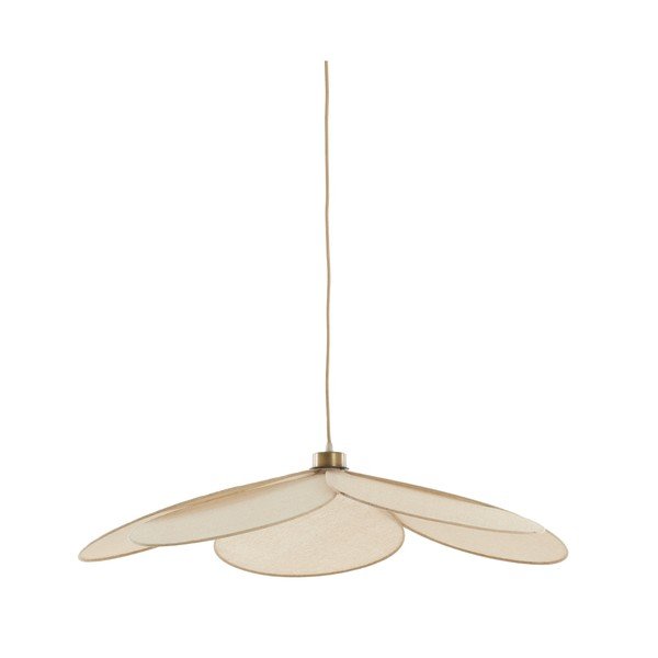Krēmkrāsas piekaramā lampa ar auduma abažūru Fyano – Light & Living