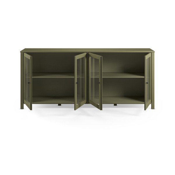 Zaļa priedes masīvkoka vitrīna 186x80x40 cm Alessandra – Marckeric-image-3