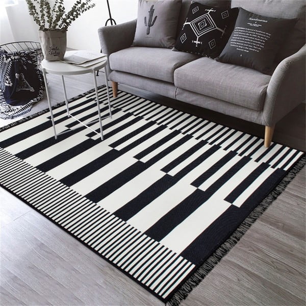 Melnbalts divpusējs paklājs Klotho, 120 x 180 cm-image-3