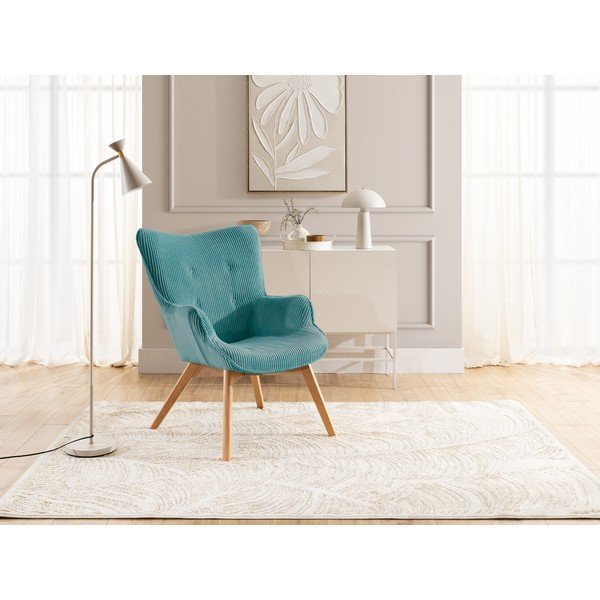 Tirkīzzils velveta atpūtas krēsls Niko – Ropez-image-4