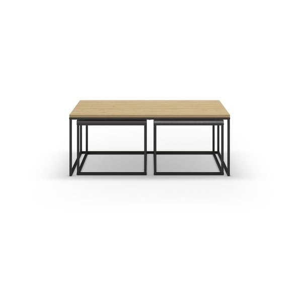 Pelēki/dabīga toņa žurnālgaldiņi (3 gab.) 60x110 cm Camelia – Marckeric-image-2