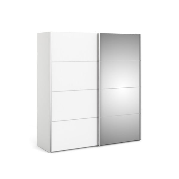 Balts drēbju skapis ar spoguli Tvilum Verona, 182 x 202 cm-image-3