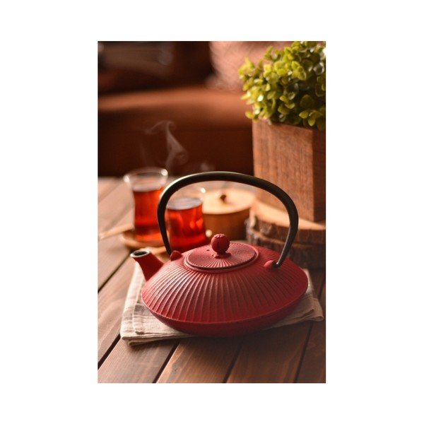 Sarkana dzelzs tējkanna Bambum Mate, 1150 ml-image-2