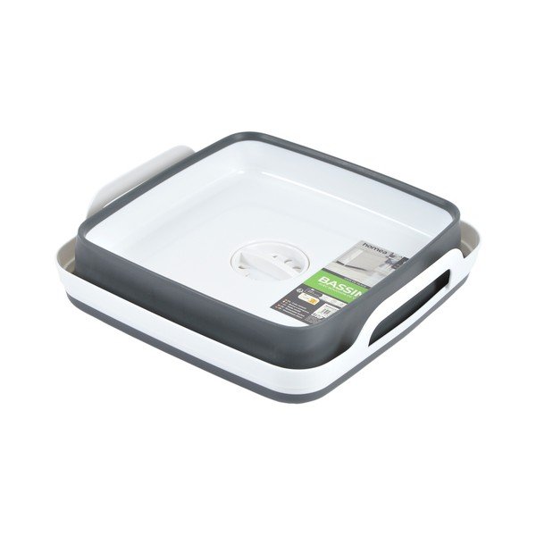 Balta/pelēka mazgāšanas bļoda 9 l – Homéa-image-1