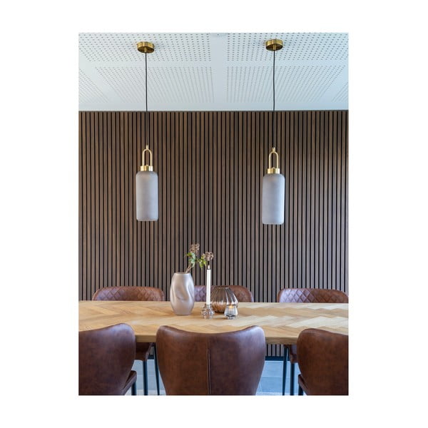 Zelta krāsas piekaramā lampa ar stikla abažūru ø 13 cm Luton – House Nordic-image-1