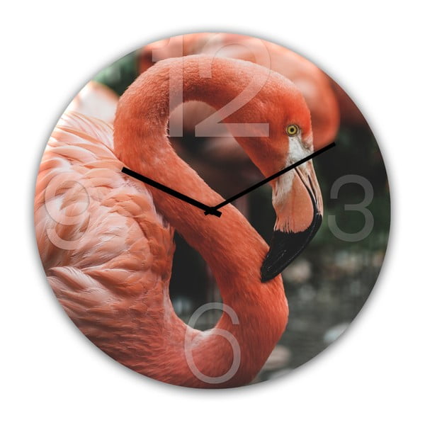 Sienas pulkstenis Styler Stikla pulkstenis Flamingo, ⌀ 30 cm