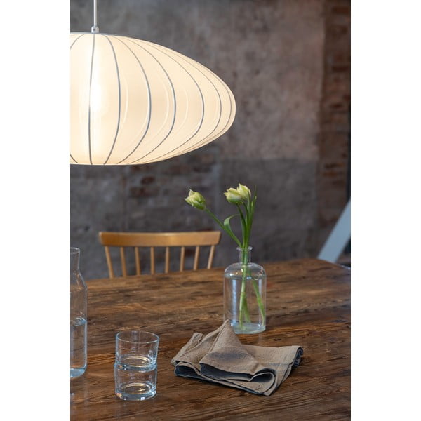 Balta piekaramā lampa ar auduma abažūru ø 60 cm Florence – Markslöjd-image-4