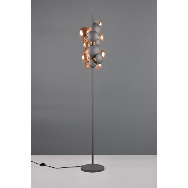 Pelēka/zelta krāsas stāvlampa ar stikla abažūru (augstums 155 cm) Bubble – Trio Select-image-2
