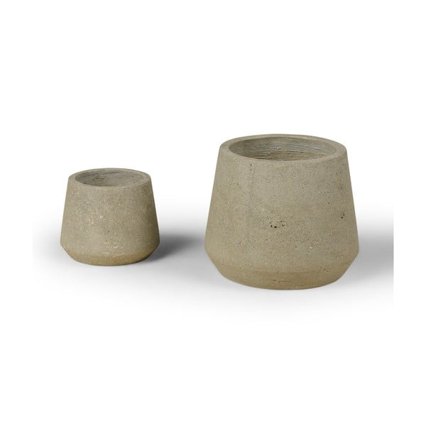 Divu puķu podu komplekts Bonami Selection Concrete-image-3