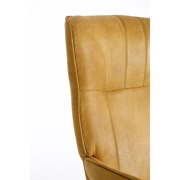 Sinepju dzeltens atpūtas krēsls no ādas imitācijas Nasira – Bizzotto-image-1