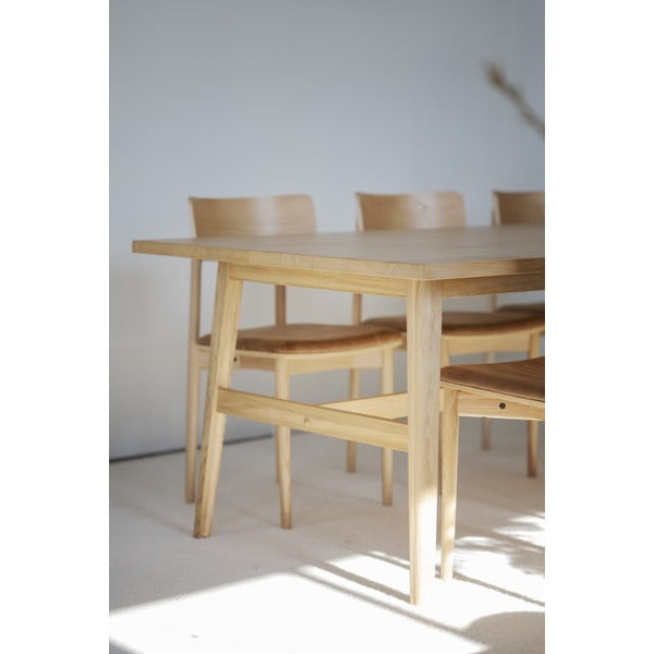 Dabīga toņa ēdamgalds ar ozolkoka imitāciju 100x220 cm Plainfield – Rowico-image-4