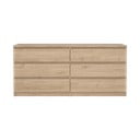 Dabīga toņa kumode ar ozolkoka imitāciju 154x70x50 cm Naia – Tvilum